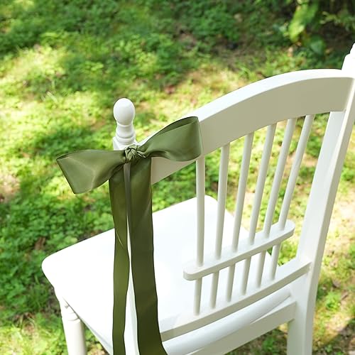 Miniatura 3 de Cinta verde musgo para envolver regalos, cinta de satén gruesa de color verde oliva oscuro de 2 pulgadas para manualidades, cinta verde de Navidad,