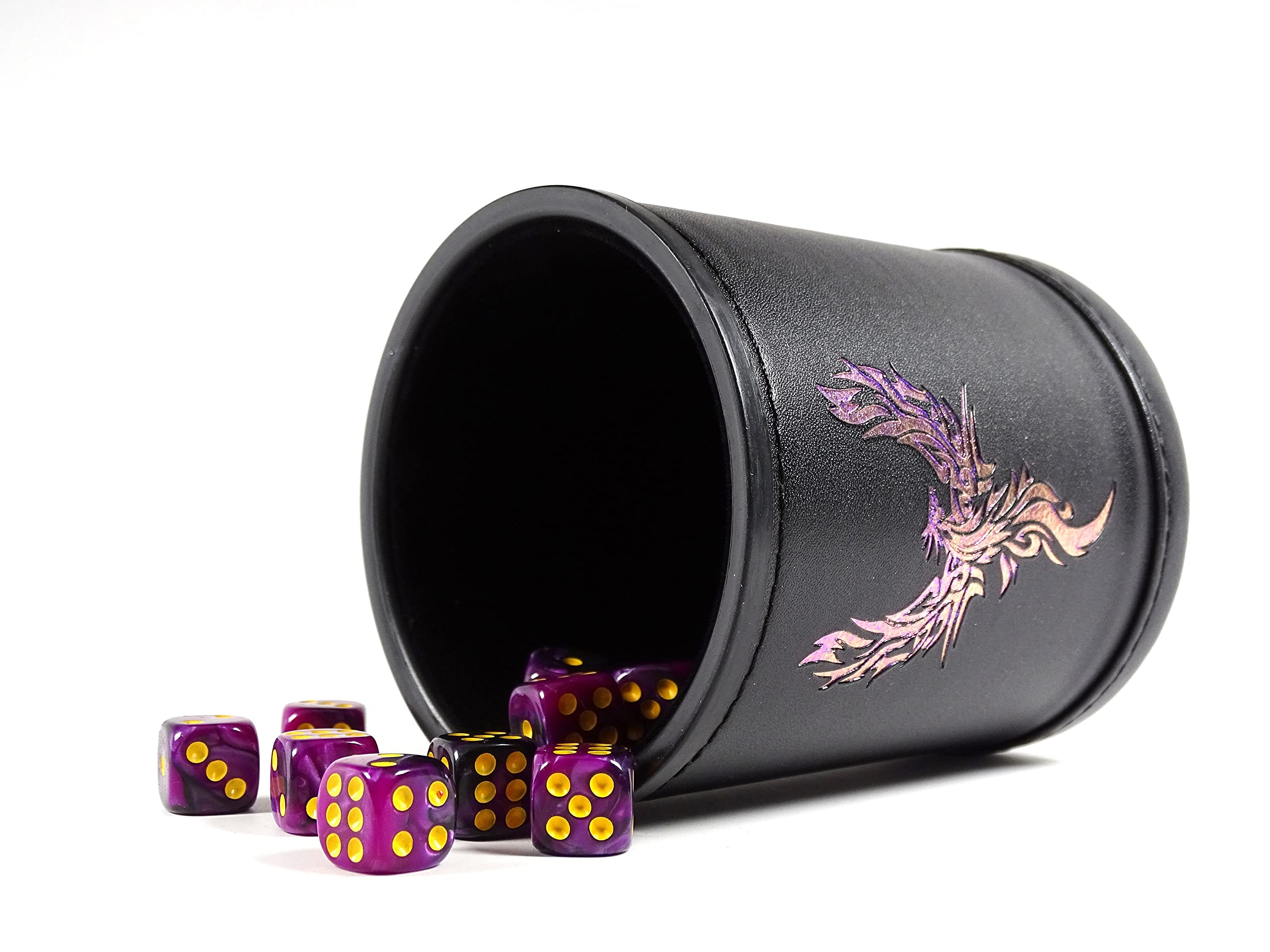Color Shift Würfelbecher mit farbiger Übergangsfolie – Standard-Größe, perfekt für Tischspiele, RPG und Wargames (Phoenix)