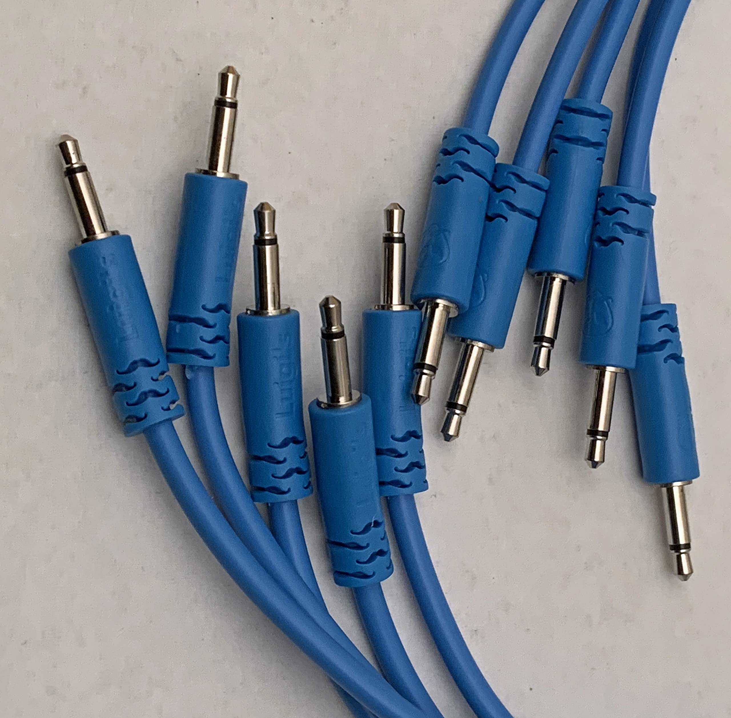 Right Angle Mono Modular Patch Cables - TS 3.5mm 1/8 Inch - 10 Pack