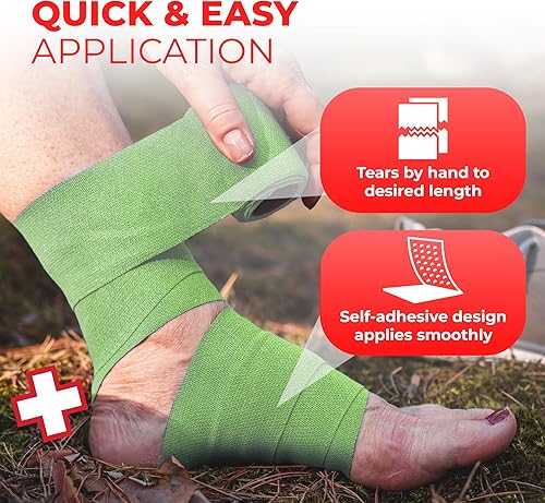 Vista 4 de Vendajes autoadherentes cohesivos de 3 x 5 in, multicolor, de Ever Ready First Aid, 6