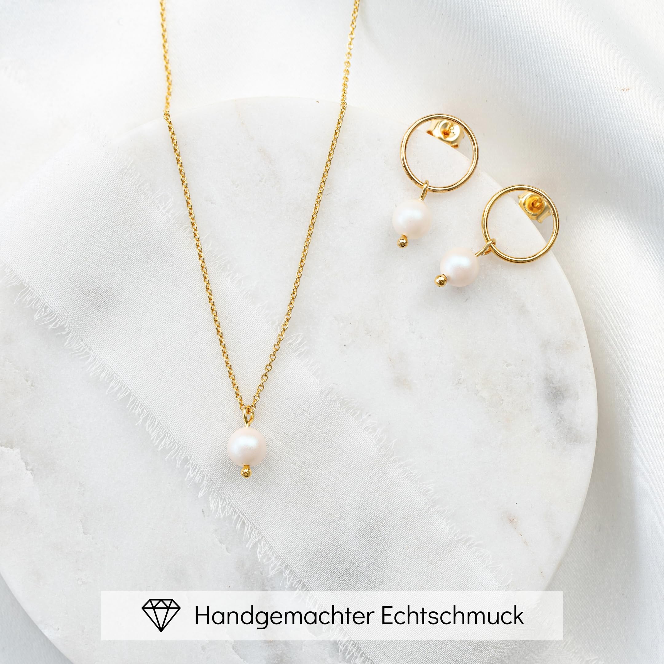 Schmuck mit Perlen Hochzeit – premium 925 – Ohrringe Braut – hochwertiger Brautschmuck Perlen – Damen Schmuck gold Braut – Brautohrringe, Ohrstecker