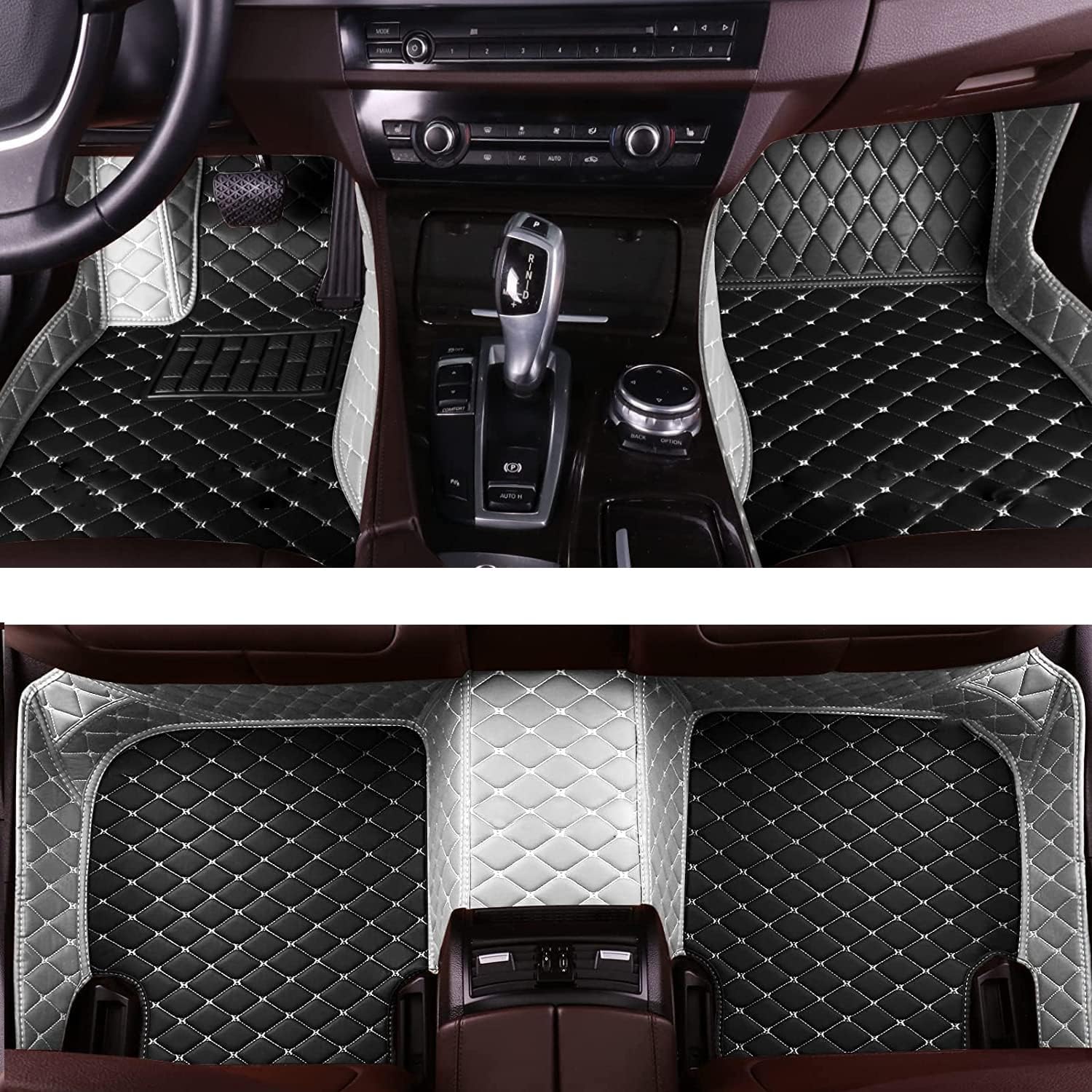Car Floor Mats for BMW 1 2 3 4 5 6 7 8 Series X1 X2 X3 X4 X5 X6 i3 i4 i8 iX Z4 Custom Leather Truck Floor Coupe Sedan SUV Liners Pads Full Coverage All Weather Carpets (Full Black)