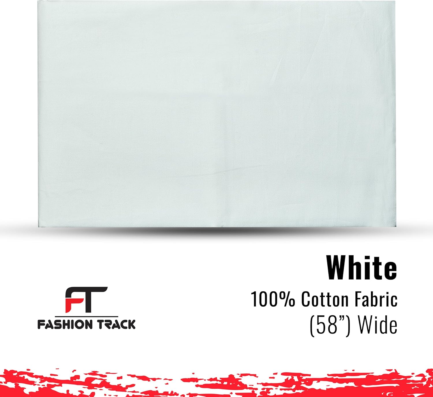 Fashion Track Cotton Fabric by The Yard (58 Inches / 147.5 cm Wide) for Sewing Material, Quilting, Crafts, Lining, Decoration (3 Yard, White)