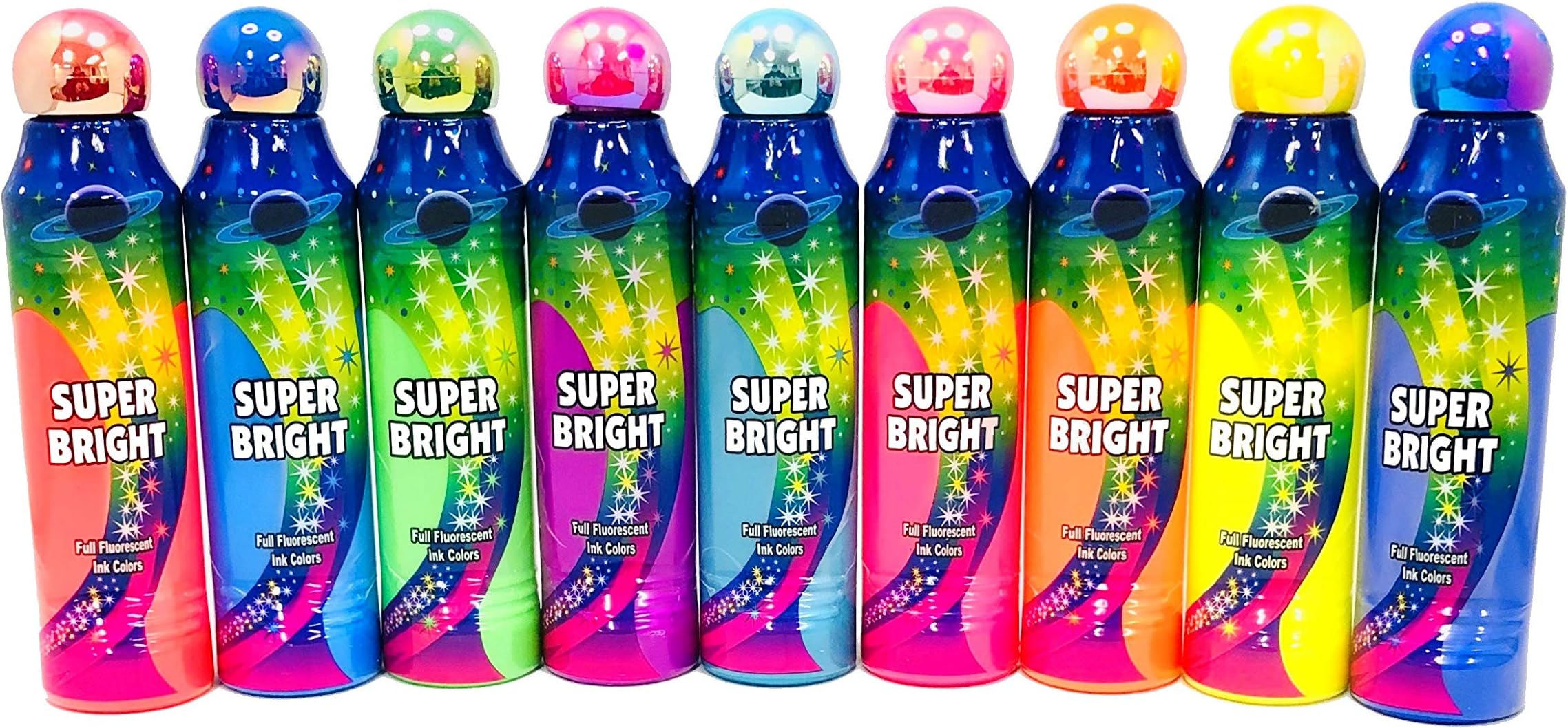 Super Bright Fluorescent Light Bulb 3oz Bingo Dover Set of 9 - 1 Each Color