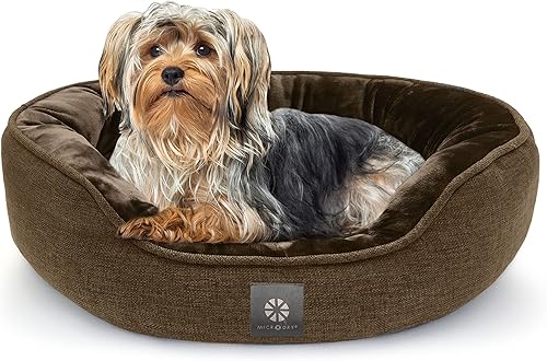 Miniatura 7 de MICRODRY Cama suave, acogedora y de felpa, lavable a máquina, autocalentable, para perros de tamaño pequeño a mediano, 18 x 24 x 7 pulgadas, gris