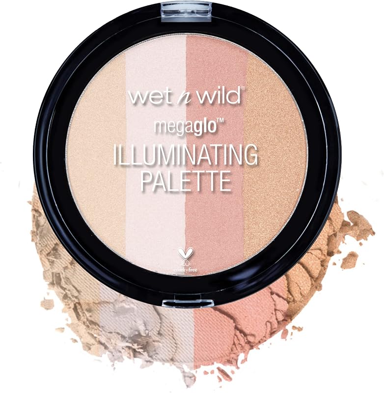 wet n wild MegaGlo Illuminating Blush Makeup Powder Palette, Catwalk Pink, Highlighter Face Make Up
