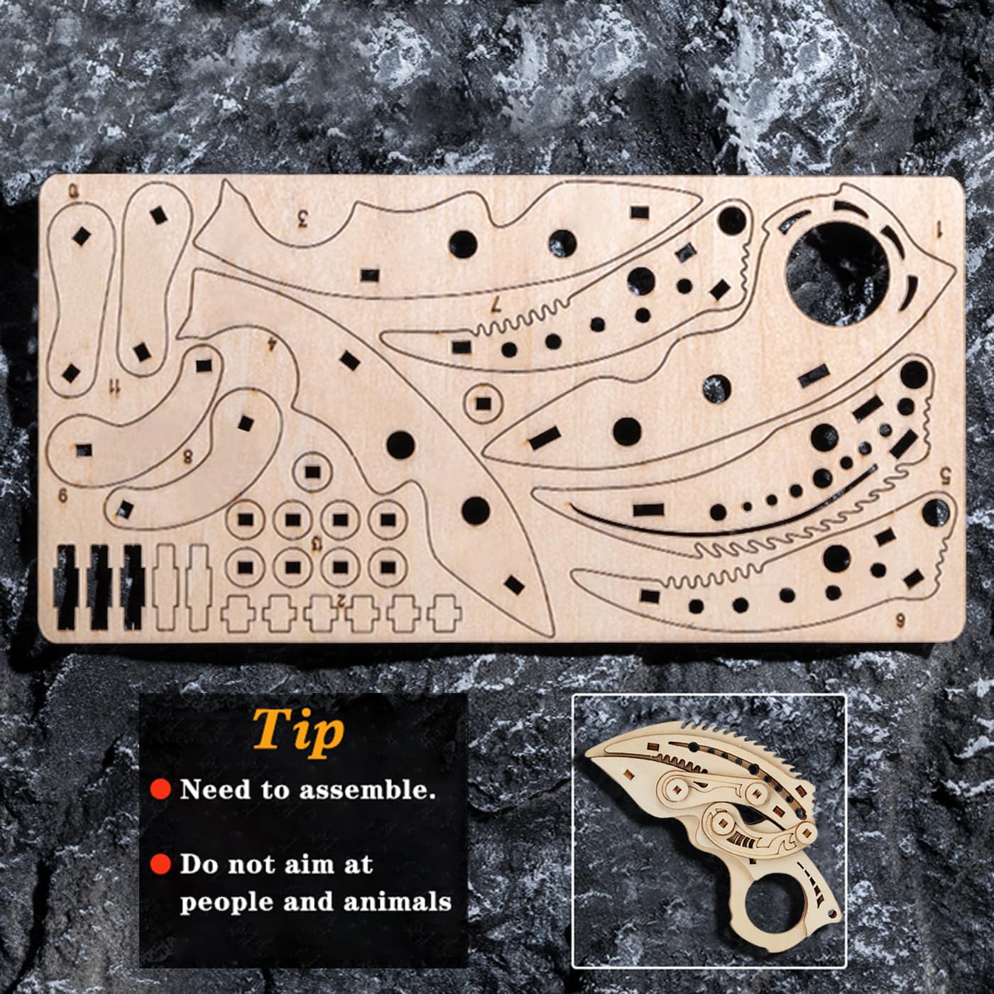 Coltello Karambit In Legno Puzzle CSGO Knife A Farfalla Da Allenamento Finto Butterfly Balisong Trainer Caccia Tascabile Gravity Regali Originali Per Adulti Uomini Donne Bambini