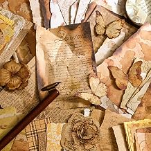 100 Sheets Vintage Scrapbook Papers Journaling Scrapbooking Supplies Kit junk journal supplies Decorative Craft Paper for Planner, Collage Paper Embellishment