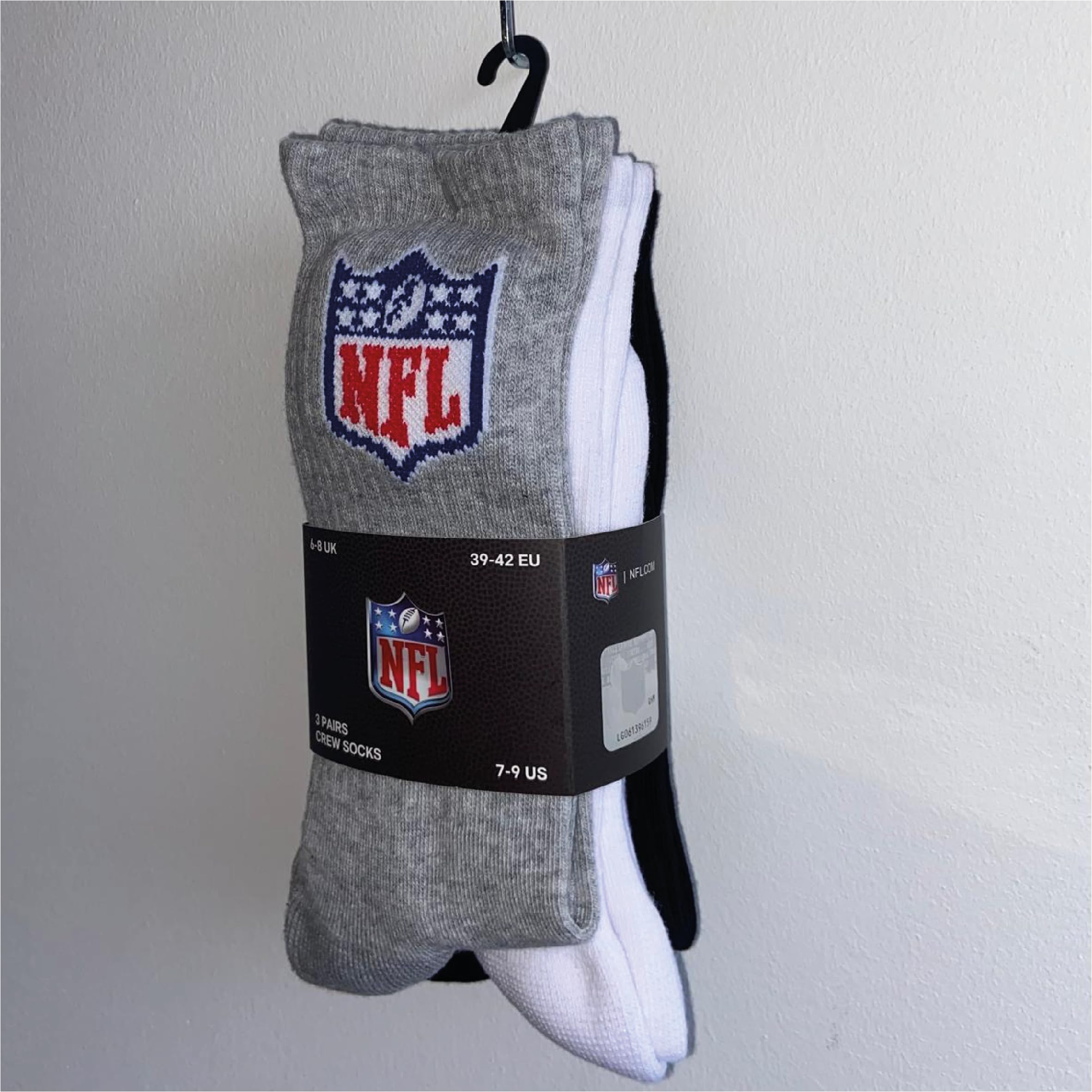 NFL SHIELD 6pk Crew Socks - MGR/WHT/BLK - 43/46