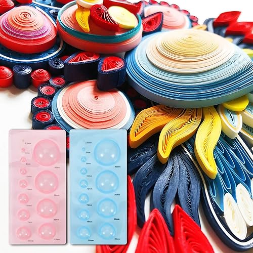 Miniatura 7 de ARTIBETTER 4 piezas de papel Quilling molde plástico Quilling herramientas 3D medias bolas molde para proyectos de manualidades DIY