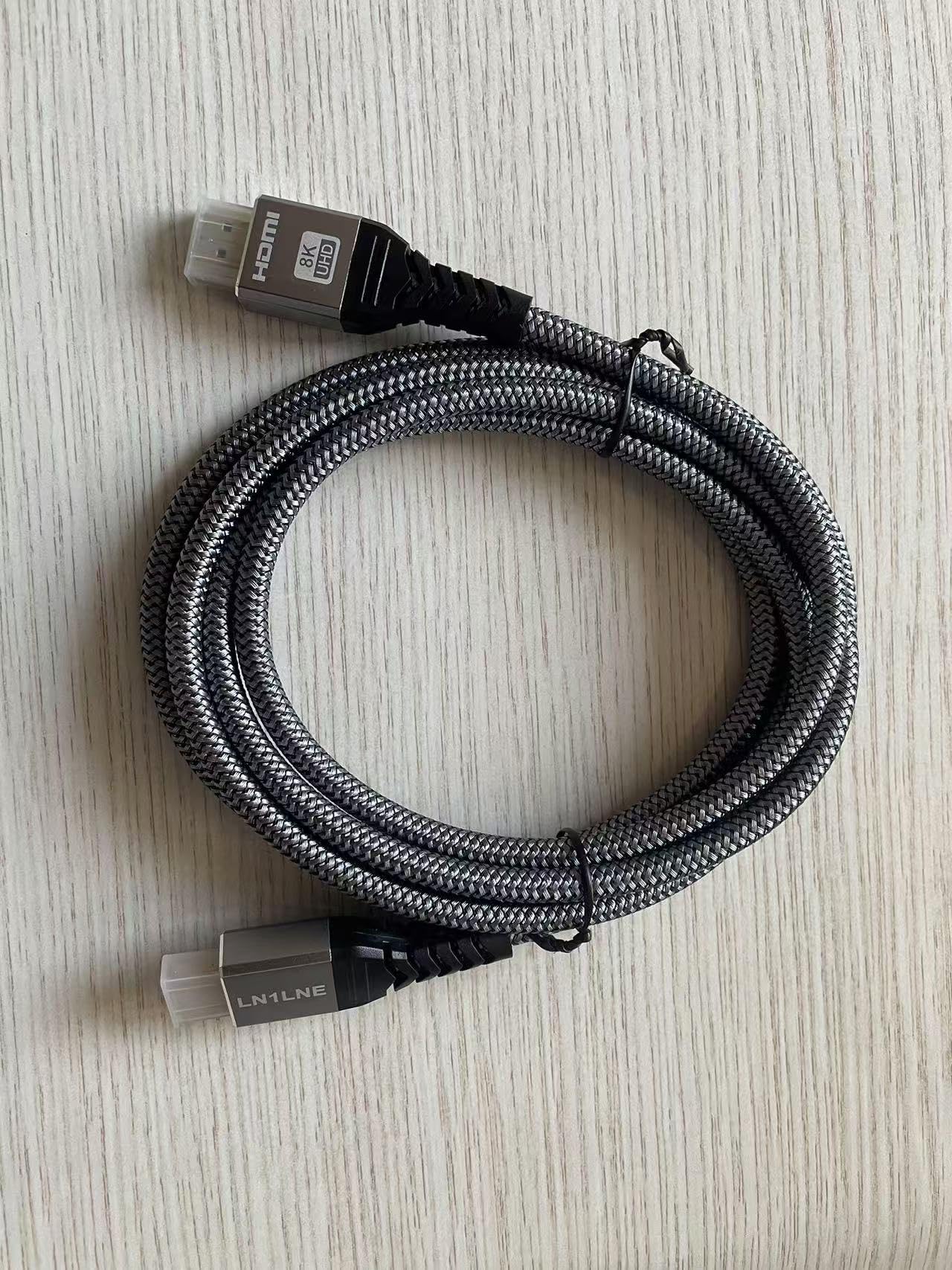 LN1LNE Cavo da HDMI a HDMI 2.1 2 m, 8K60Hz 4K120Hz Ultra HD e 48Gbps ad alta velocità Earc Hdmi 2.1 cavi/cavo supporta HDR10 HDCP 2.2/2.3 e compatibile con dispositivi HDMI PS5/TV/HDTV/PC/X-box, ecc