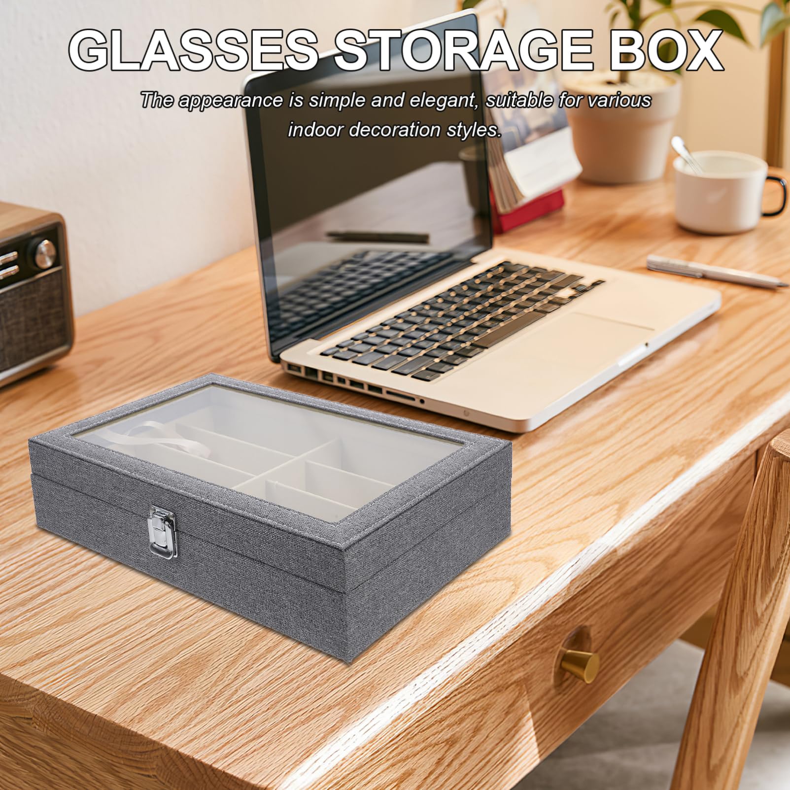 Vaguelly Caja para Guardar Gafas Ranuras de Exhibicion Organizador de Gafas de Sol Estuche Transparente para Tienda o Hogar