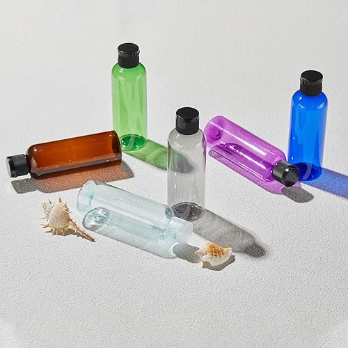 Miniatura 7 de Lisapack Botellas de viaje de 3.4 onzas con tapa abatible (5 piezas) recipiente dispensador vacío para cosméticos de tamaño de viaje (3.4 fl oz,