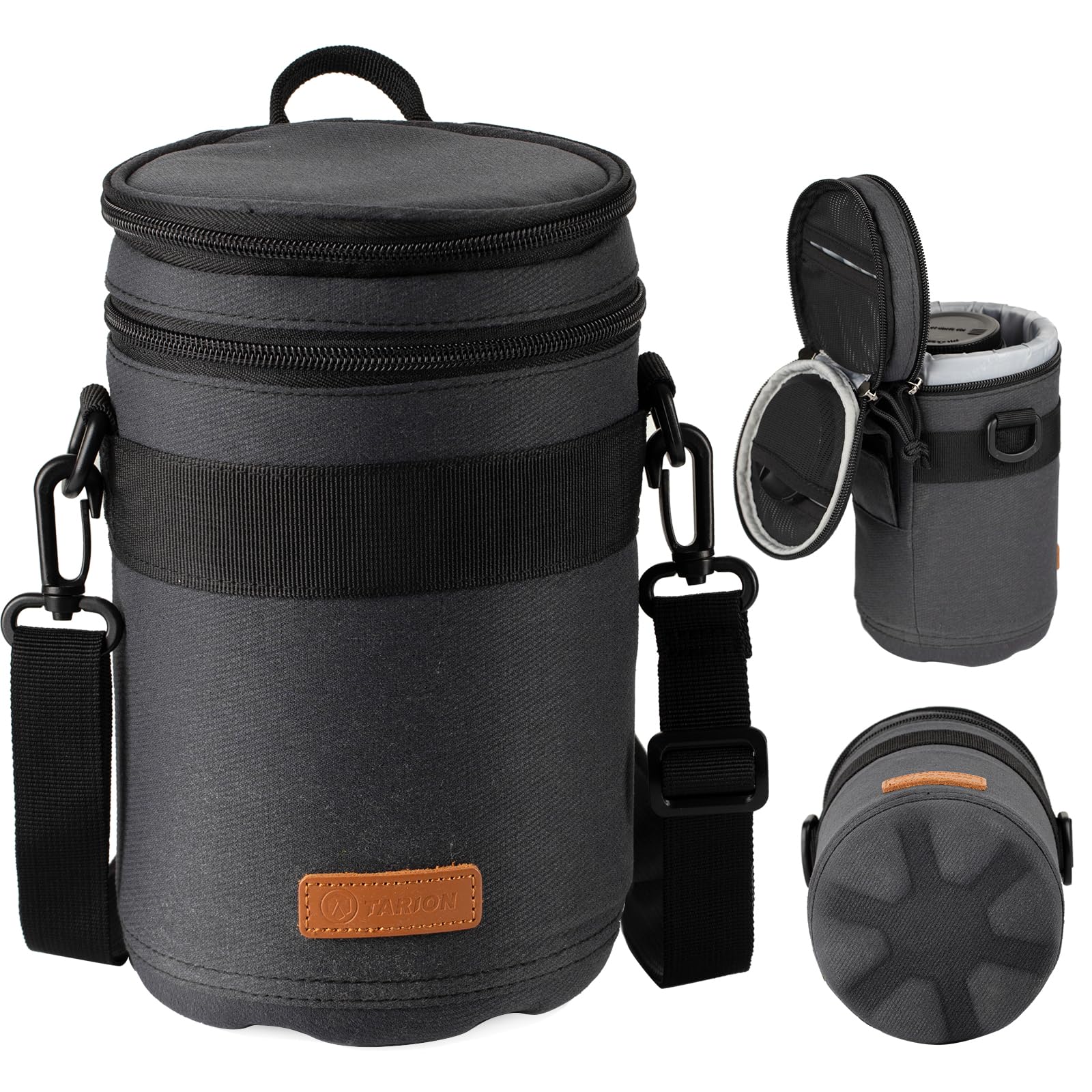 TARION Sac d'objectif Pochette d'objectif avec Fond à Coque Dure, Sac de Protection d'objectif d'appareil Photo Antichoc et Hydrofuge pour objectifs
