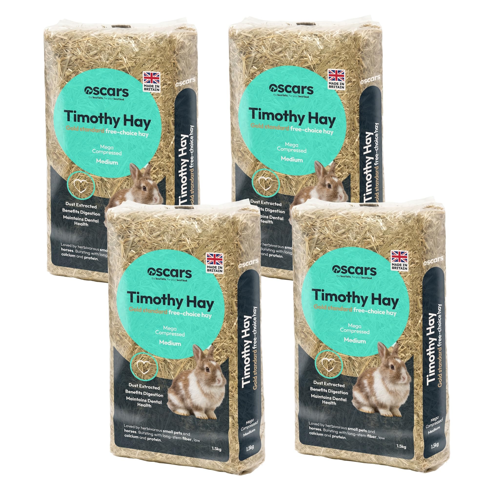 Oscars Timothy Hay, 6kg - Gold-Standard Rabbit & Guinea Pig Food Hay
