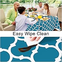 Vista 3 de Smiry - Mantel rectangular de vinilo impermeable con reverso de franela, lavable, a prueba de derrames, para mesa rectangular, comedor, campamento