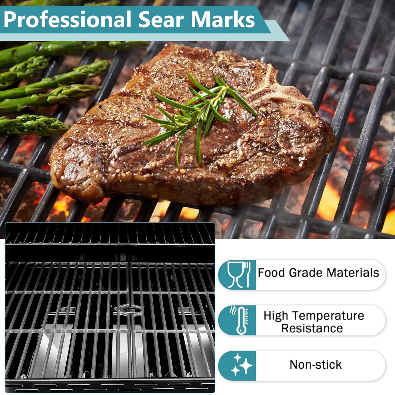 Criditpid Grill Replacement Parts for Dyna Glo DGF493BNP, DGB494SPB, Backyard Grills BY13-101-001-12, BY14-101-001-099 and Uniflame GBC1343WP-U. Grill Grates, Heat Plates for Dyna-Glo Grill Parts