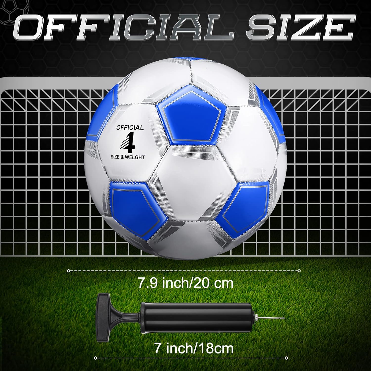 HyDren 2 Pcs Soccer Balls with Pump Official Size Soccer Ball for Game Training Indoor Outdoor Sport Gift for Child Youth Adult Back to School - Image 2
