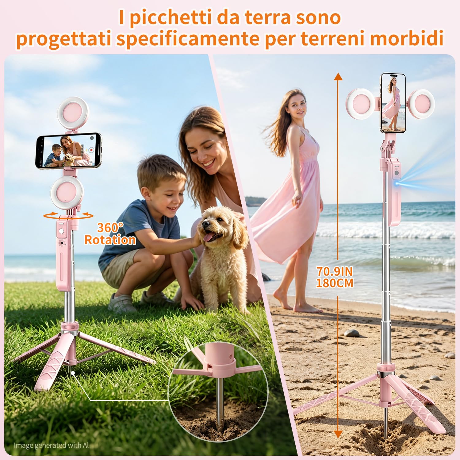Treppiede per selfie