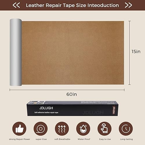Miniatura 75 de Cinta de parche de reparación de cuero para sofá, sofá autoadhesivo grande, asiento de automóvil, silla de oficina, muebles de cuero, kit de parches