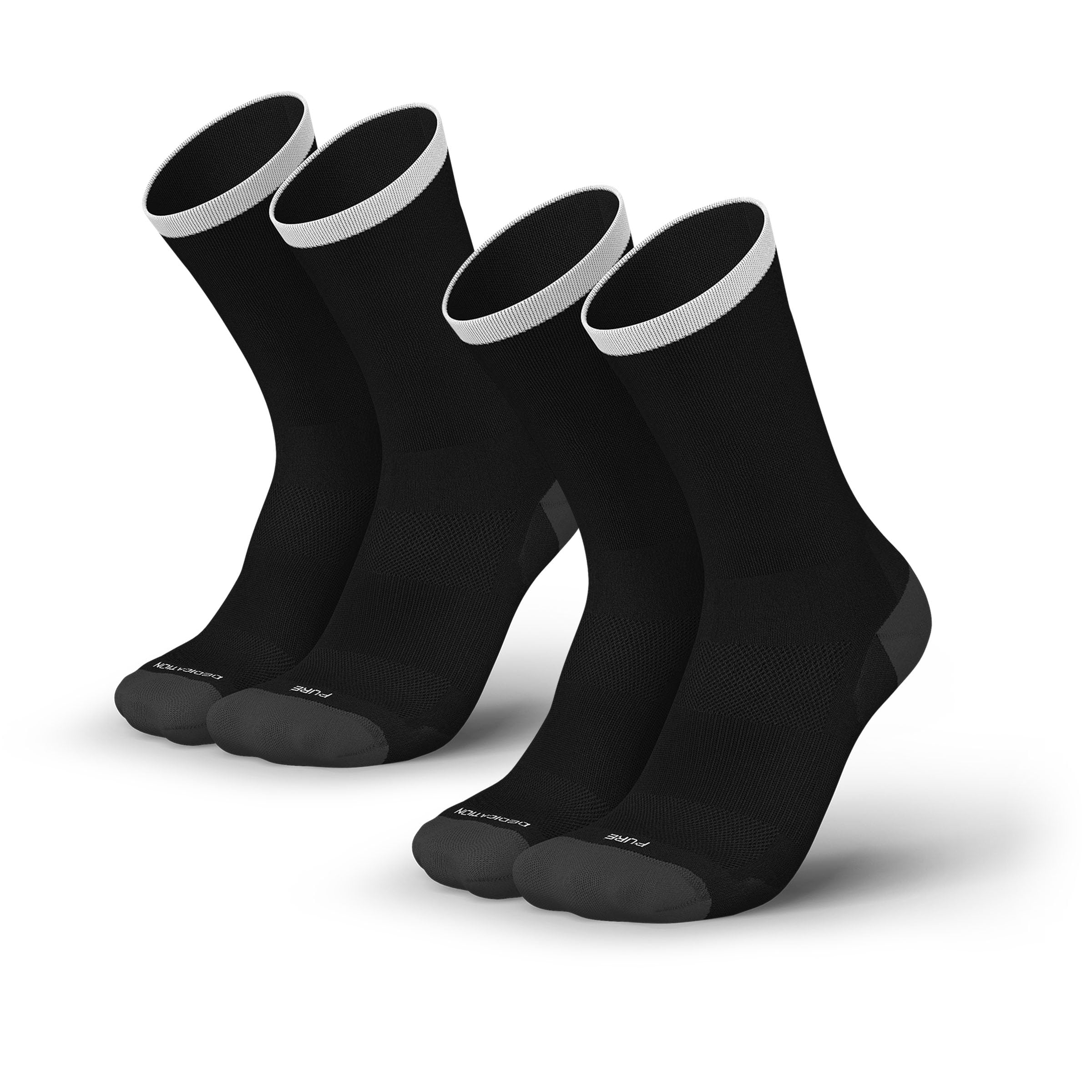 INCYLENCE Lot de 2 paires Chaussettes de Vélo Course Homme Femme – Compression Légère Respirantes Coutures Lisses Orteils