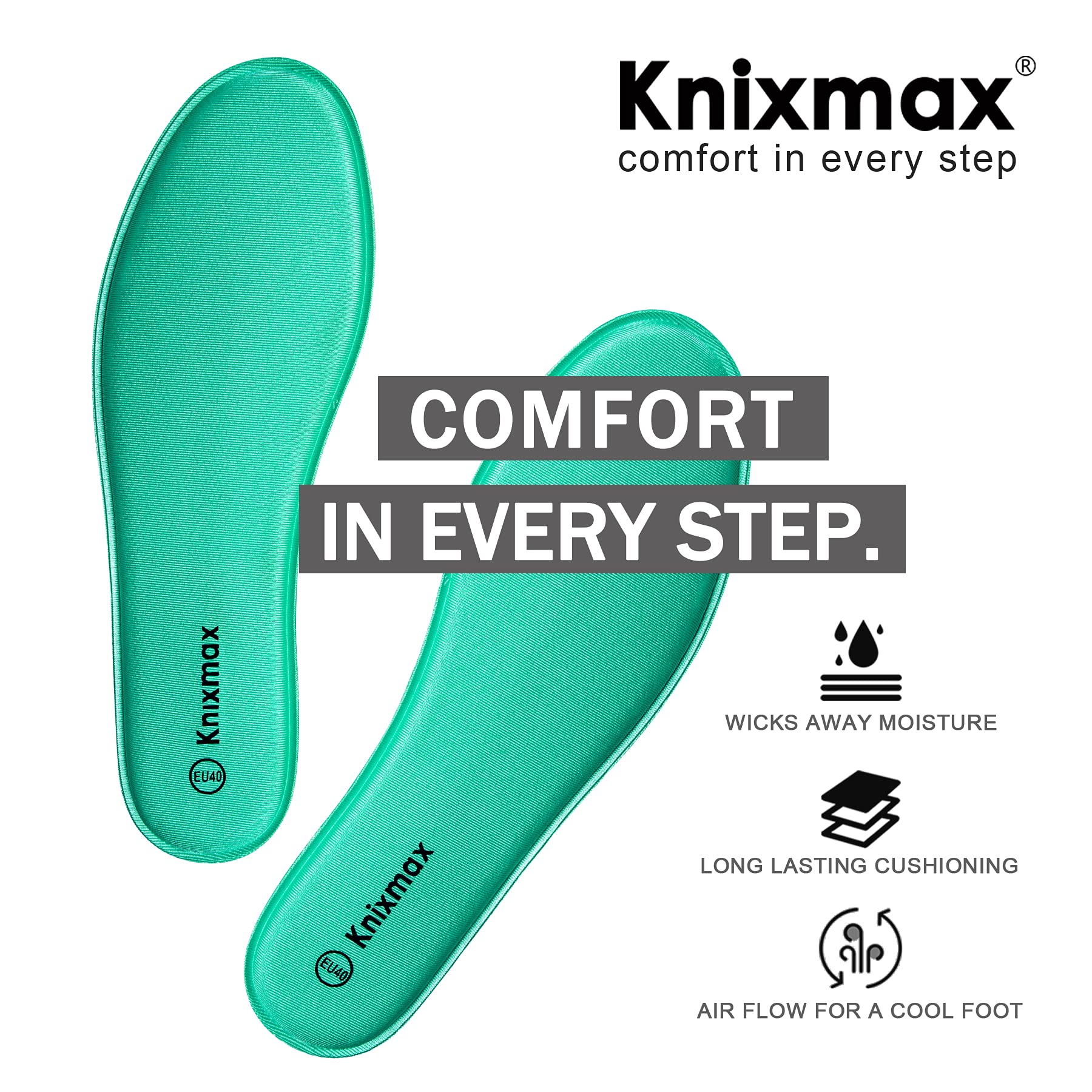 Knixmax Donna Uomo Solette in Memory Foam Inserti per Scarpe Comfort Assorbimento degli urti Imbottitura per il Supporto del Piede Suole Interne