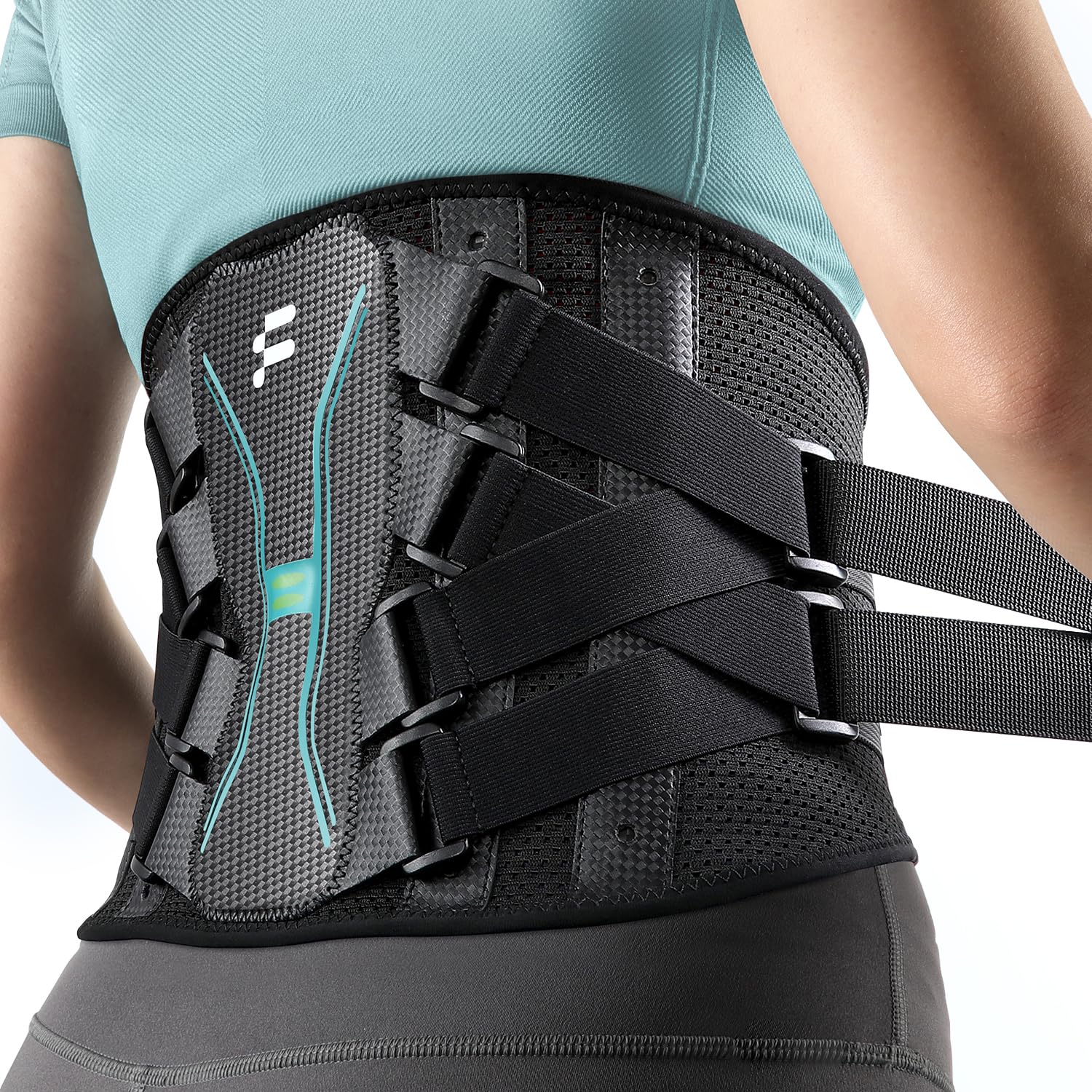 Back Brace for Women Men, Reinforced 3D Lumbar Support Pad, 4 Carbon Fiber Splints, Ultra-thin Air Mesh, Wear for Under Clothes, for Lower Back Pain Relief, Sciatica, Posture, Lifting, Size L
