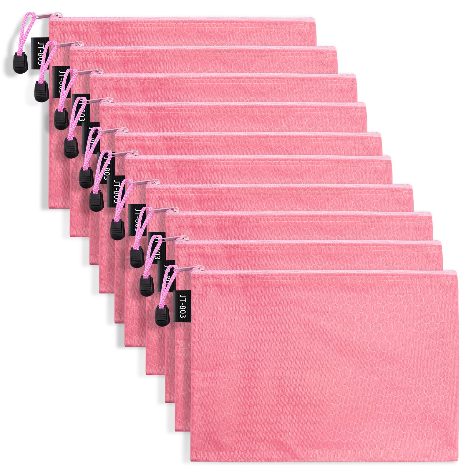 LUHIUMOYA A4-Stück Dokumententasche, Wasserdicht Dokumententasche mit Reißverschluss,Beutel für Papier, Dokumente, Datei, Kosmetika, Hausaufgaben（Rosa）
