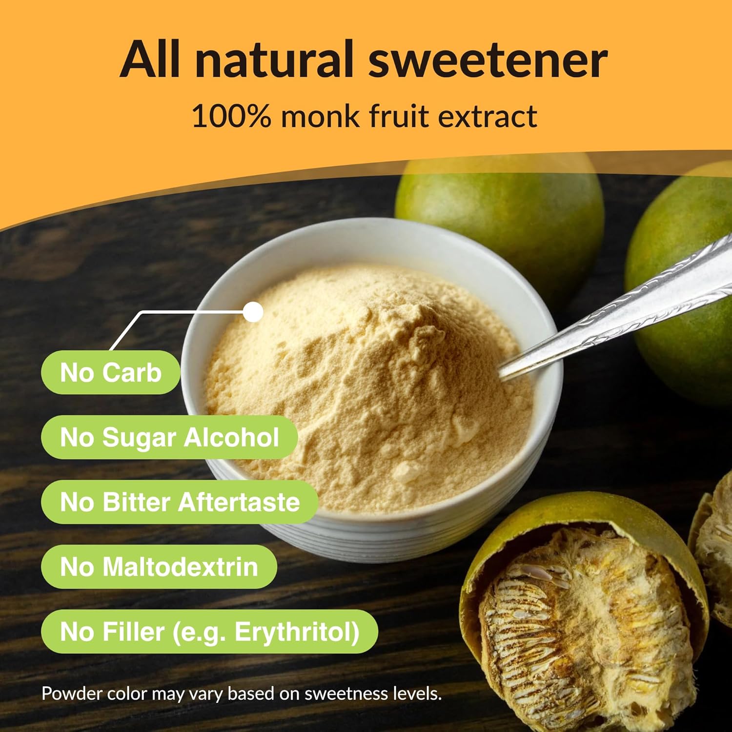 NAMANNA Pure Monk Fruit Sweetener No Erythritol-Zero calorie sugar substitute, Zero Carb, Sugar free From Monk Fruit Extract, Great For Coffee, Baking, Diabetics, Paleo and keto Diet Friendly, No aftertaste, Non GMO, Vegan (7% Mog V, 200g, 1110 Servings) - 1 Pack