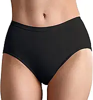 Roupa íntima feminina à prova de vazamento para incontinência lavável, absorvente de cintura média, controle da bexiga pós-parto, 1 pacote (preto, GG)