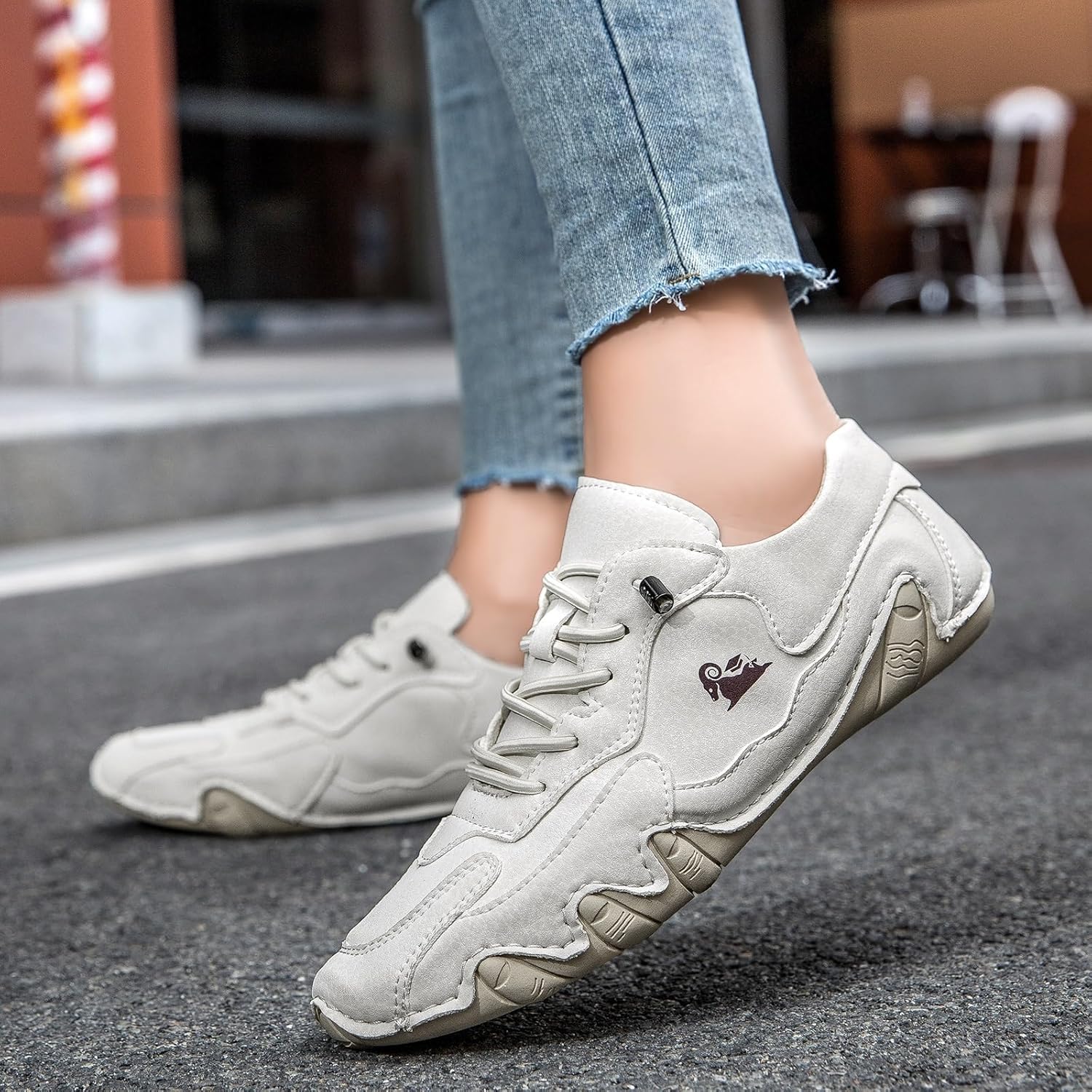 Hdmade Low Top Beck Shoes, Women Outdoor Waterproof Anti-slip Lightweight Breathable Casual Flat Bottom Slip-on Comfortable Barefoot Walking, Sand Color, 38 EU