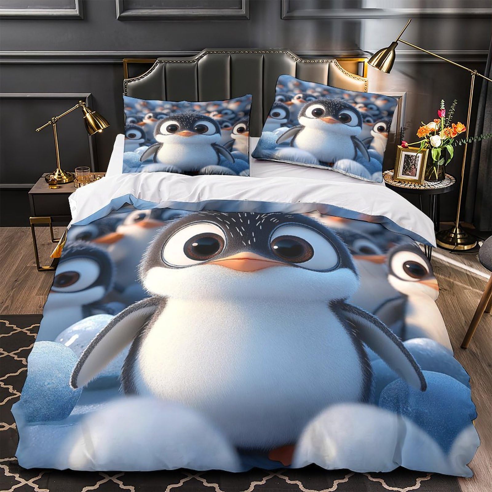 Housse de couette légère panda 220x240 réglant le problème des draps rêches