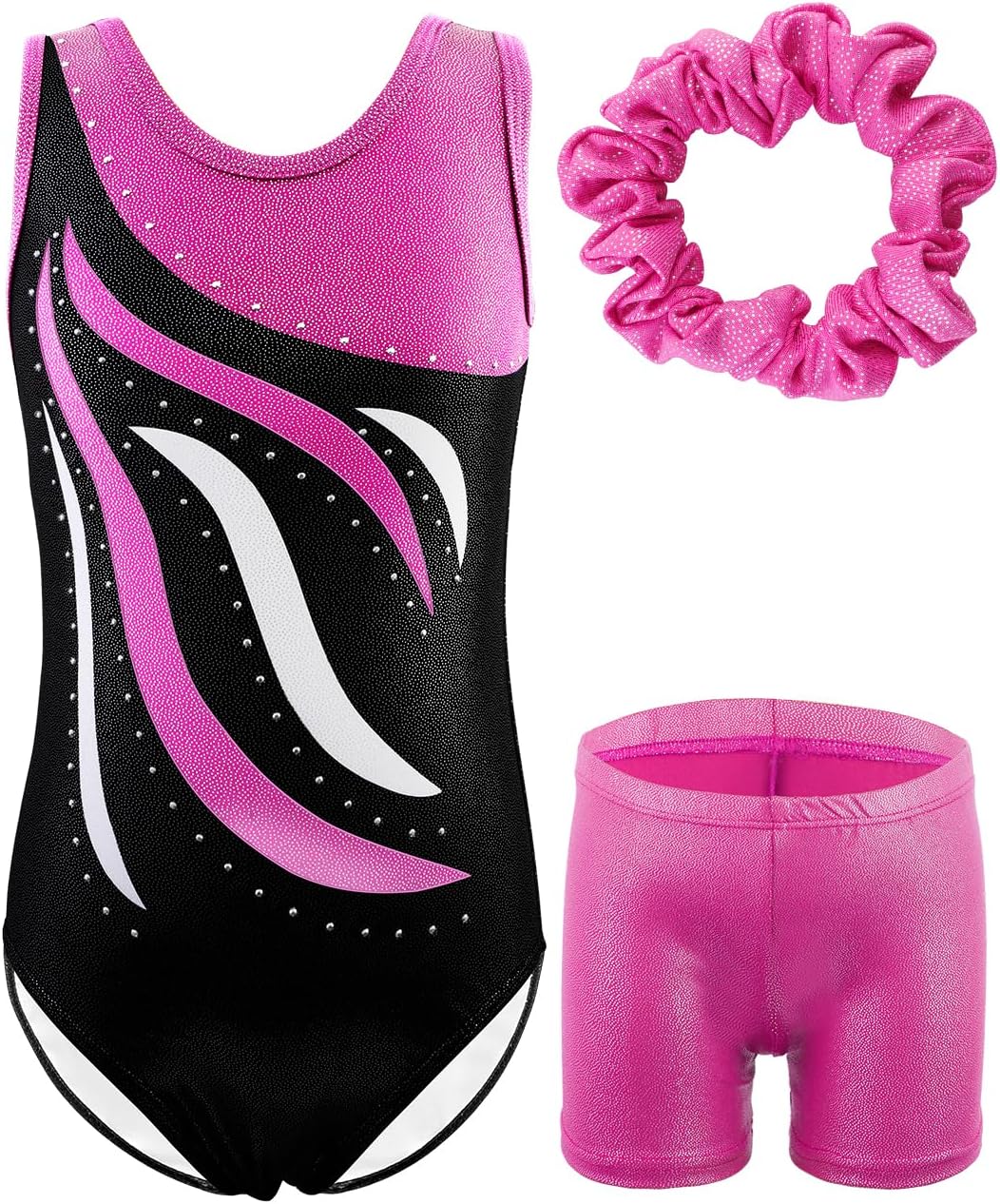EQSJIUGymnastics Leotard Girl Little Big Kids Tumbling Dance Unitards Biketards Activewear 2-10 Years