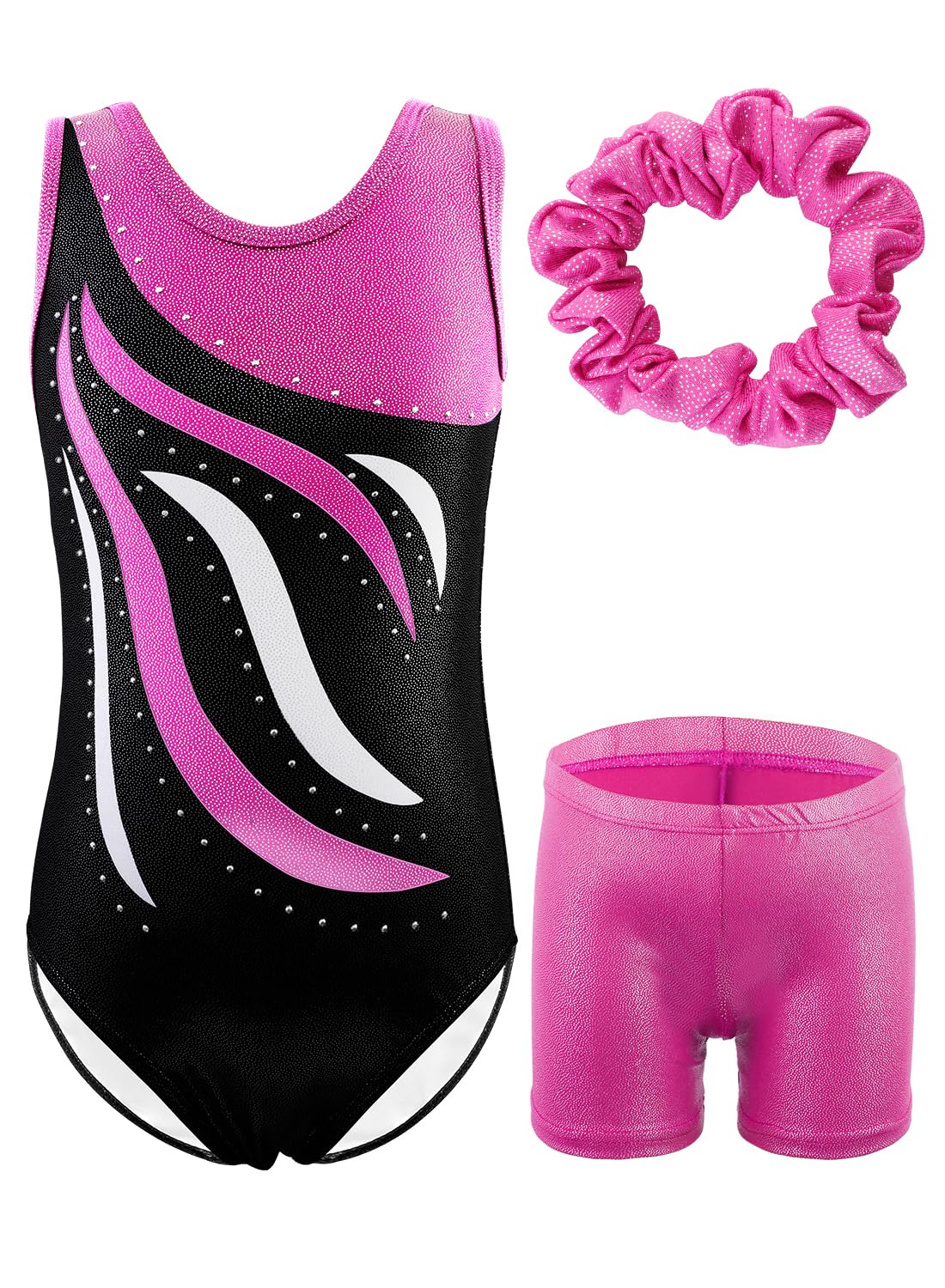 EQSJIUGymnastics Leotard Girl Little Big Kids Tumbling Dance Unitards Biketards Activewear 2-10 Years