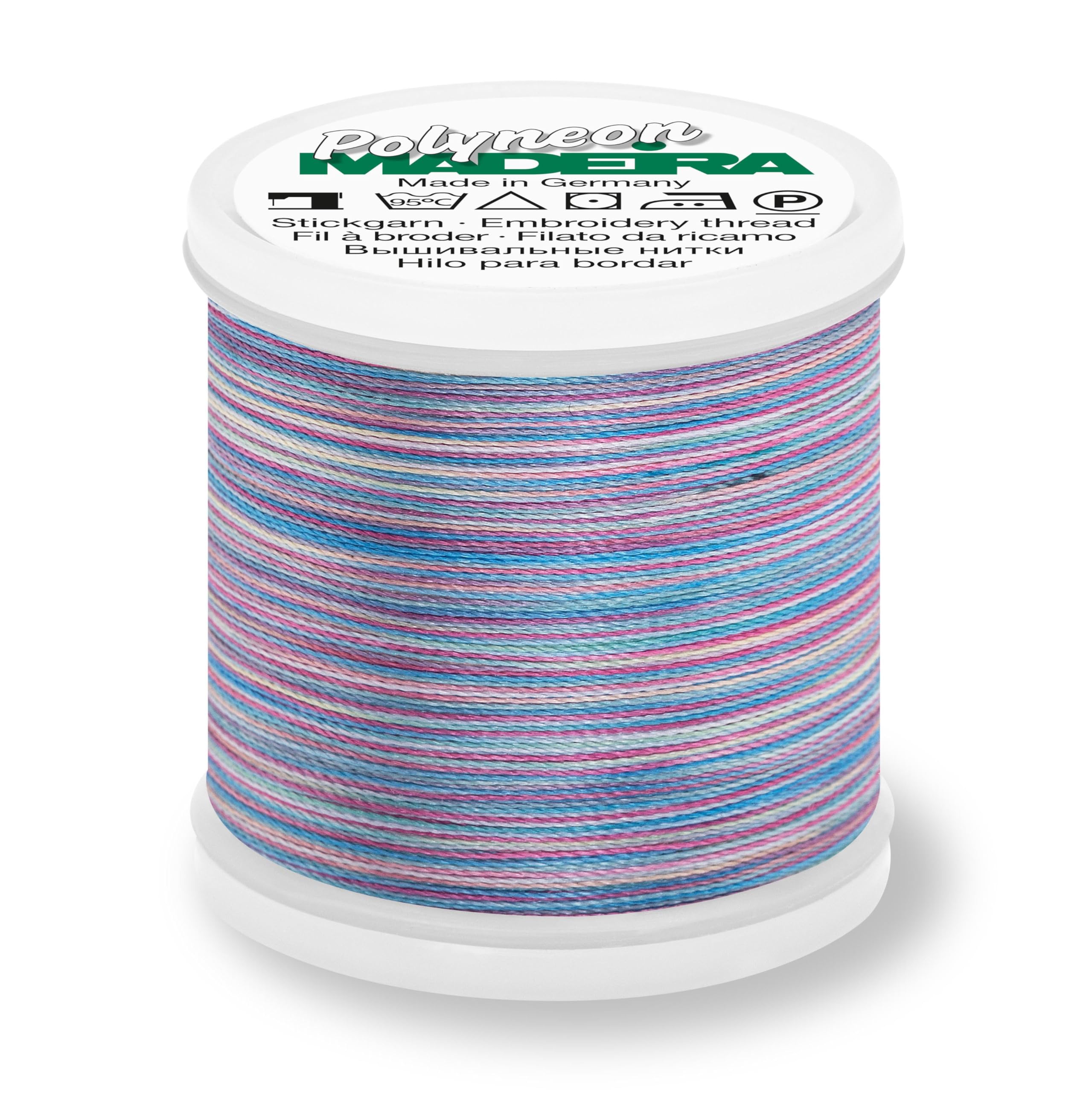 Madeira Polyneon No 45 Thread, 40wt/135d 440 yd, Variegated Rainbow