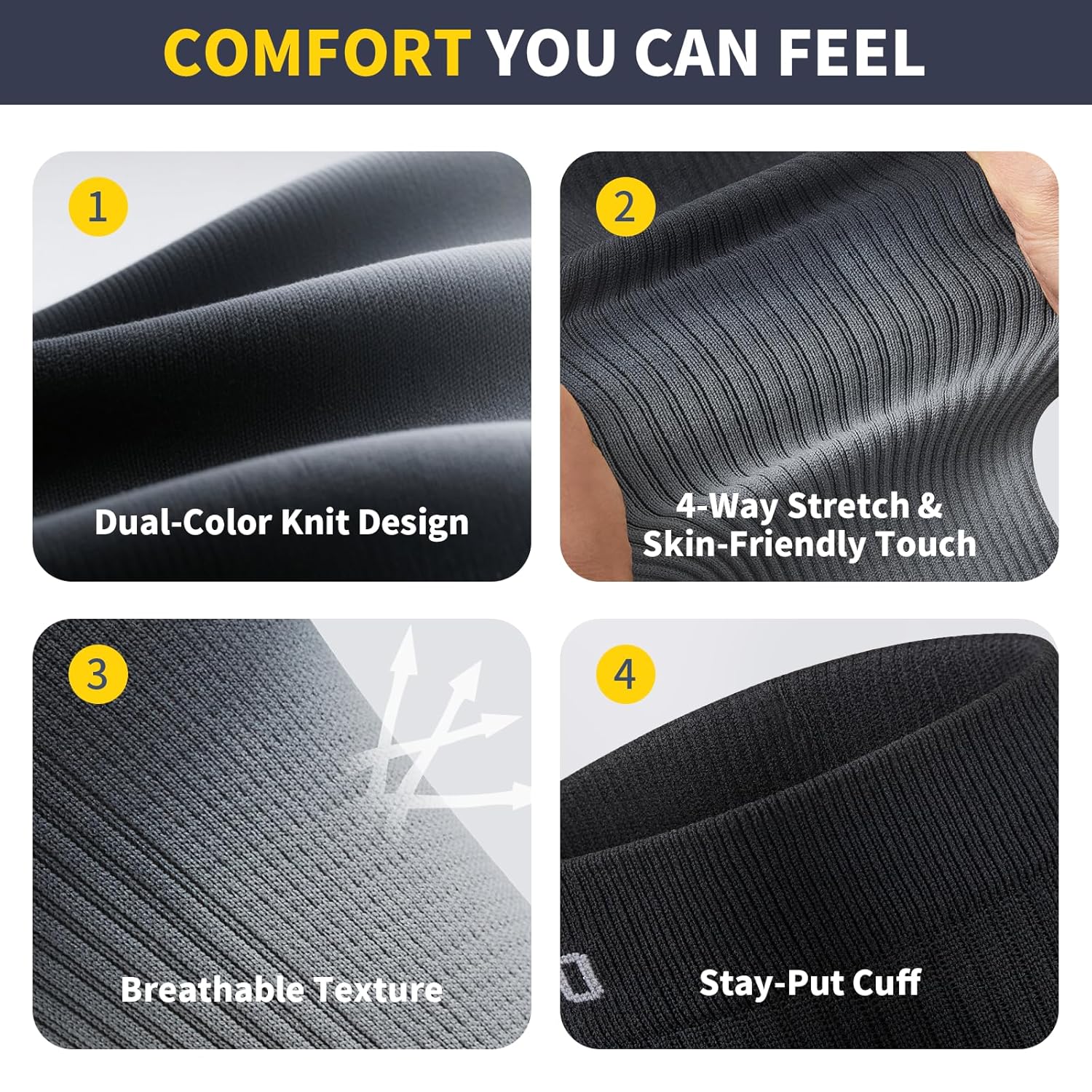 CAMBIVO Gradient Calf Compression Sleeves, 20-30 mmHg Medical Footless Compression Socks for Shin Splints, Leg Fatigue, Travel, Running, Standing & Daily Wear – Stylish Leg Support for Men & Women - Image 3