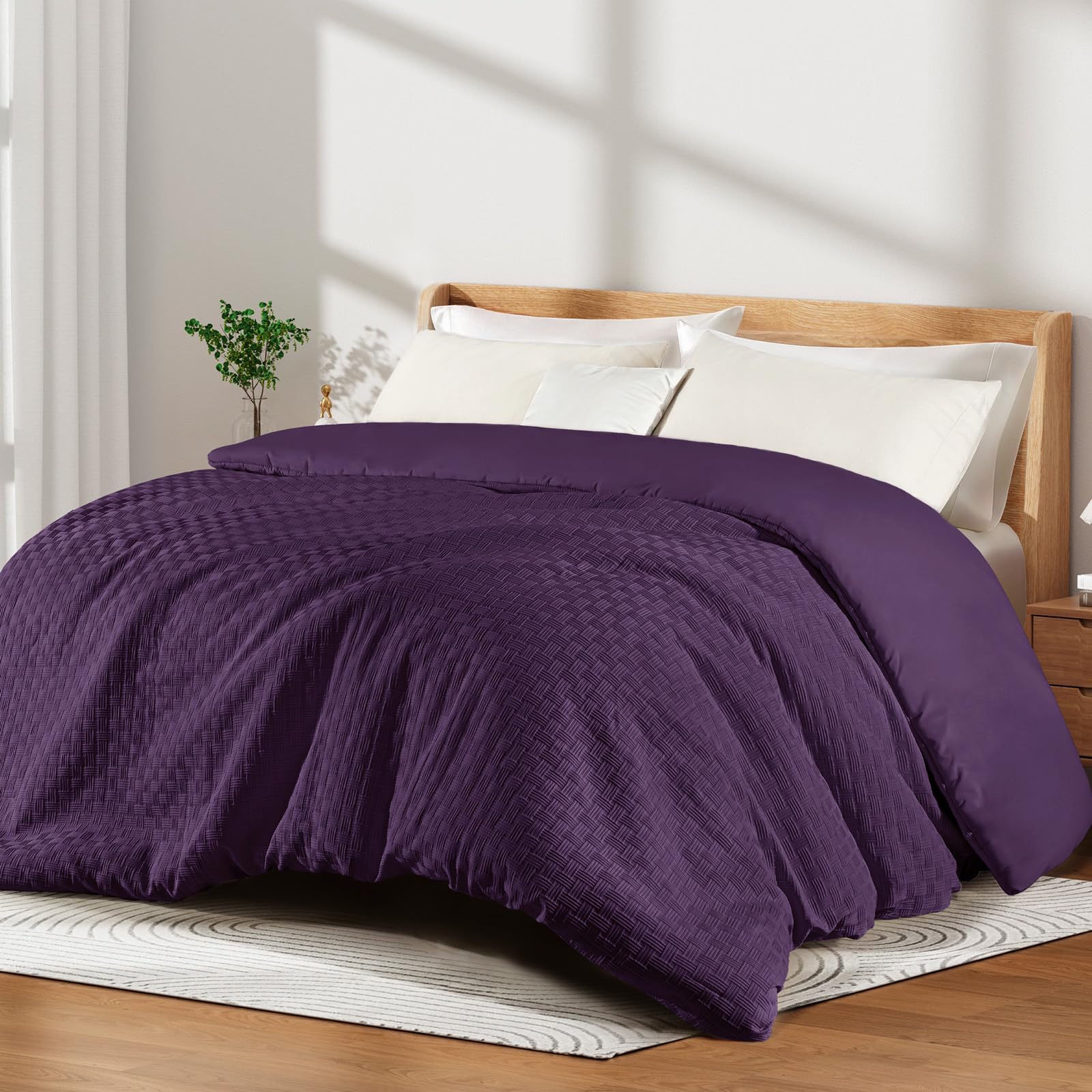 Whale Flotilla Couette 300GSM en Microfibre, 220 x 240 cm | Couette Chaude et Douce pour Lit 2 Personnes, Respirante, Confortable pour 4 Saisons, Violet
