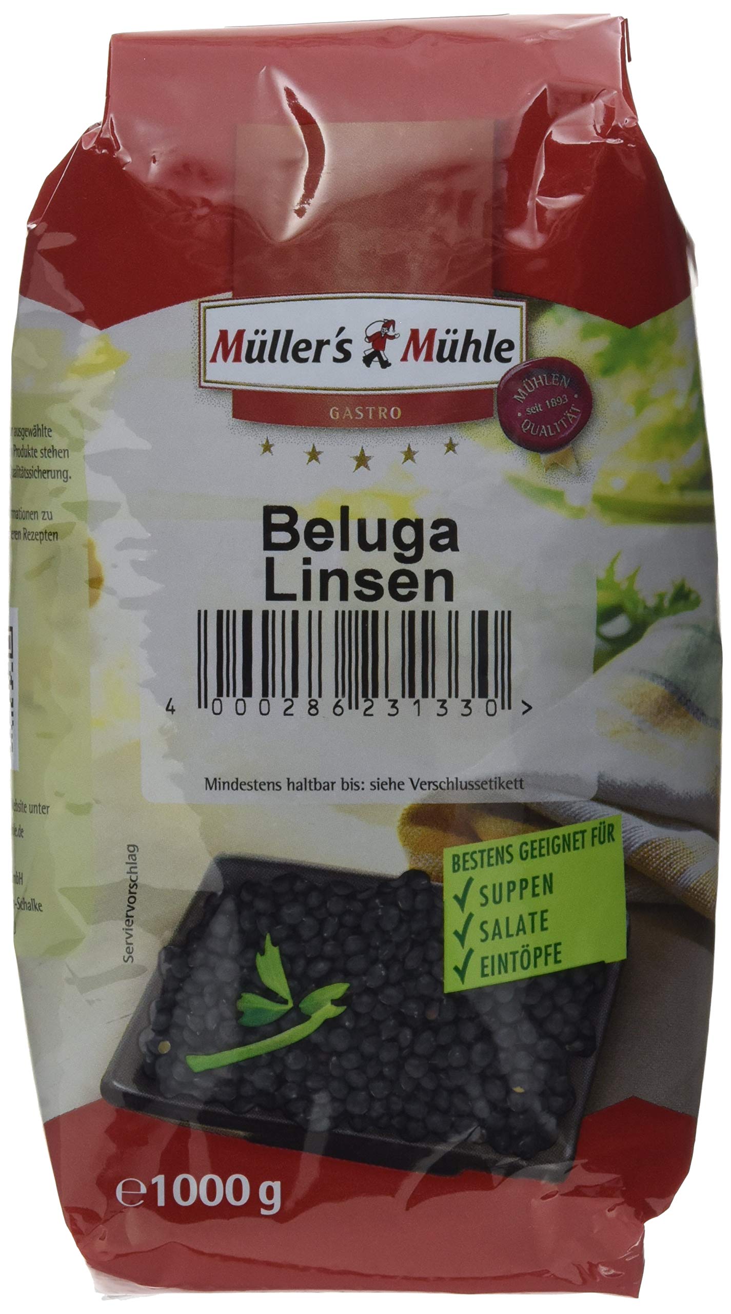Müller´s Mühle Beluga Linsen, 5er Pack (5 x 1000 g)