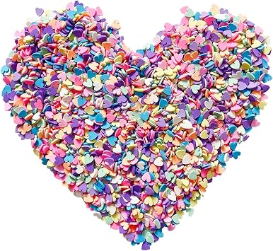 EHOPE 50G Fake Sprinkles Polymer Sprinkles Resin Sprinkles 50G Clay Sprinkles for Resin Nail Art Slices Fake Candy Sprinkles for Nail Art DIY Crafts Cake Phone CaseHeart 9
