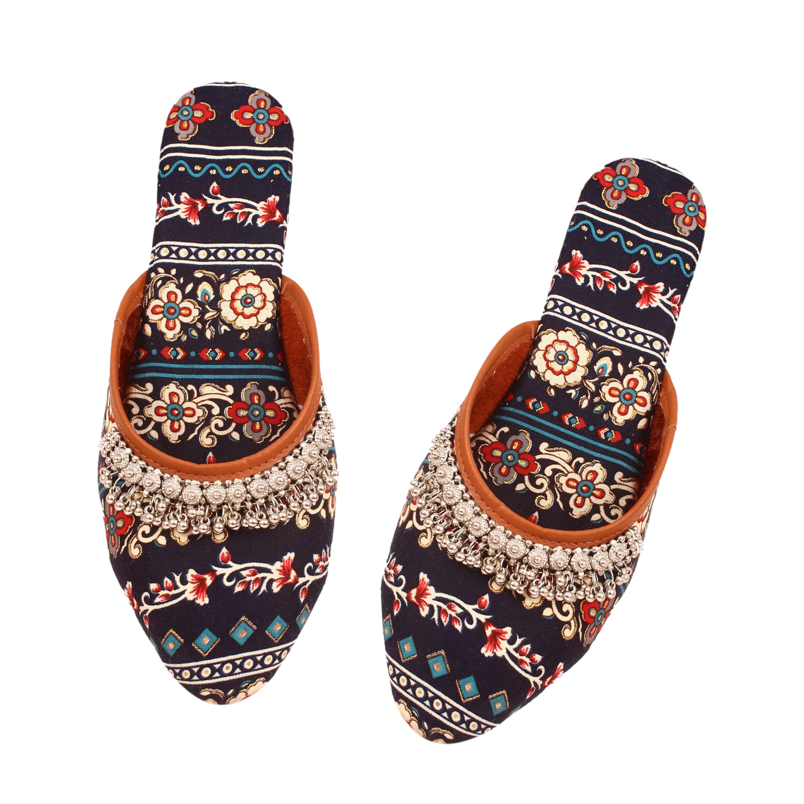 Babbotty Womens Multicolor Jaipuri Rajasthani Mules Juttis | Casual Fancy Slippers l Ethnic Flats Juti (5) (B0CR94RPTT) Amazon Price History, Amazon Price Tracker