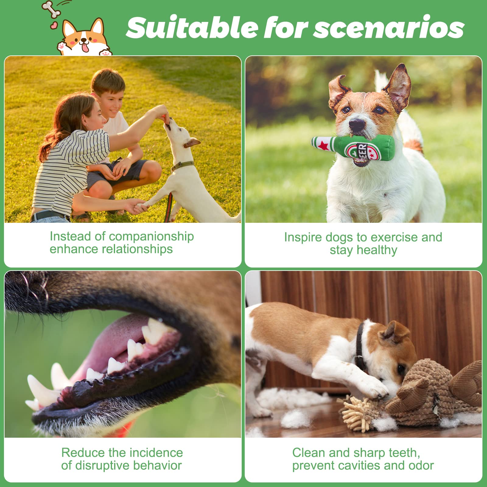 Giocattolo Per Cani A Forma Di Bottiglia Di Birra - Peluche Con Squeaker, Per Cani Piccoli E Medi - Foto 5