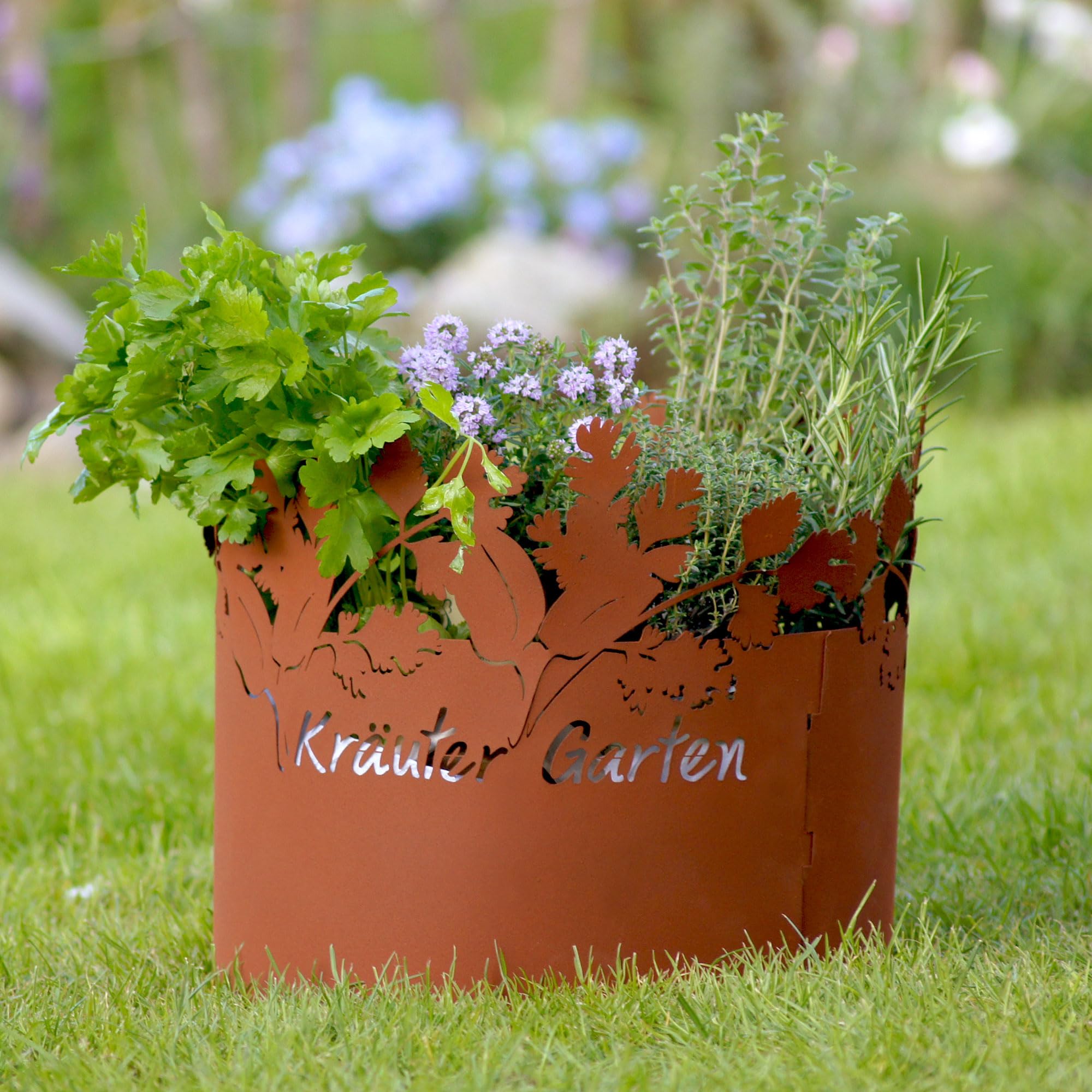 UNUS Rasenkante Cortenstahl 10m X 10cm - Flexible Beetumrandung Rostoptik