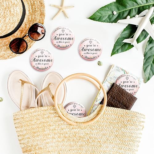 Miniatura 6 de 120 piezas de espejo compacto inspirador de 2.76 pulgadas, regalos de agradecimiento a los empleados, regalos redondos de maquillaje, espejo de