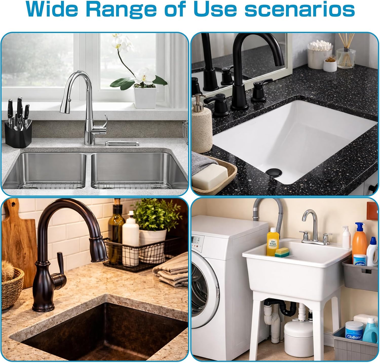 Automatic Utility Sink Pump, Under-Sink Mounted for Gravity-Free Drainage, 115V Pump with Drain Screen, Check Valve and Ball Valve