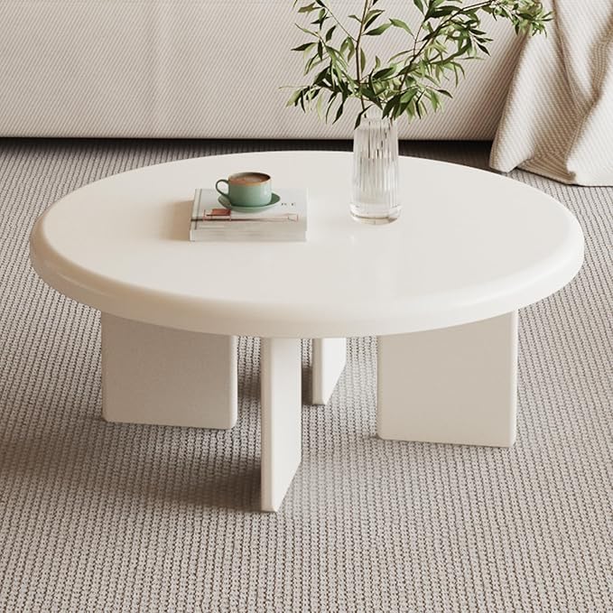 Miuuod Round Coffee Table End Table for Living Room Modern