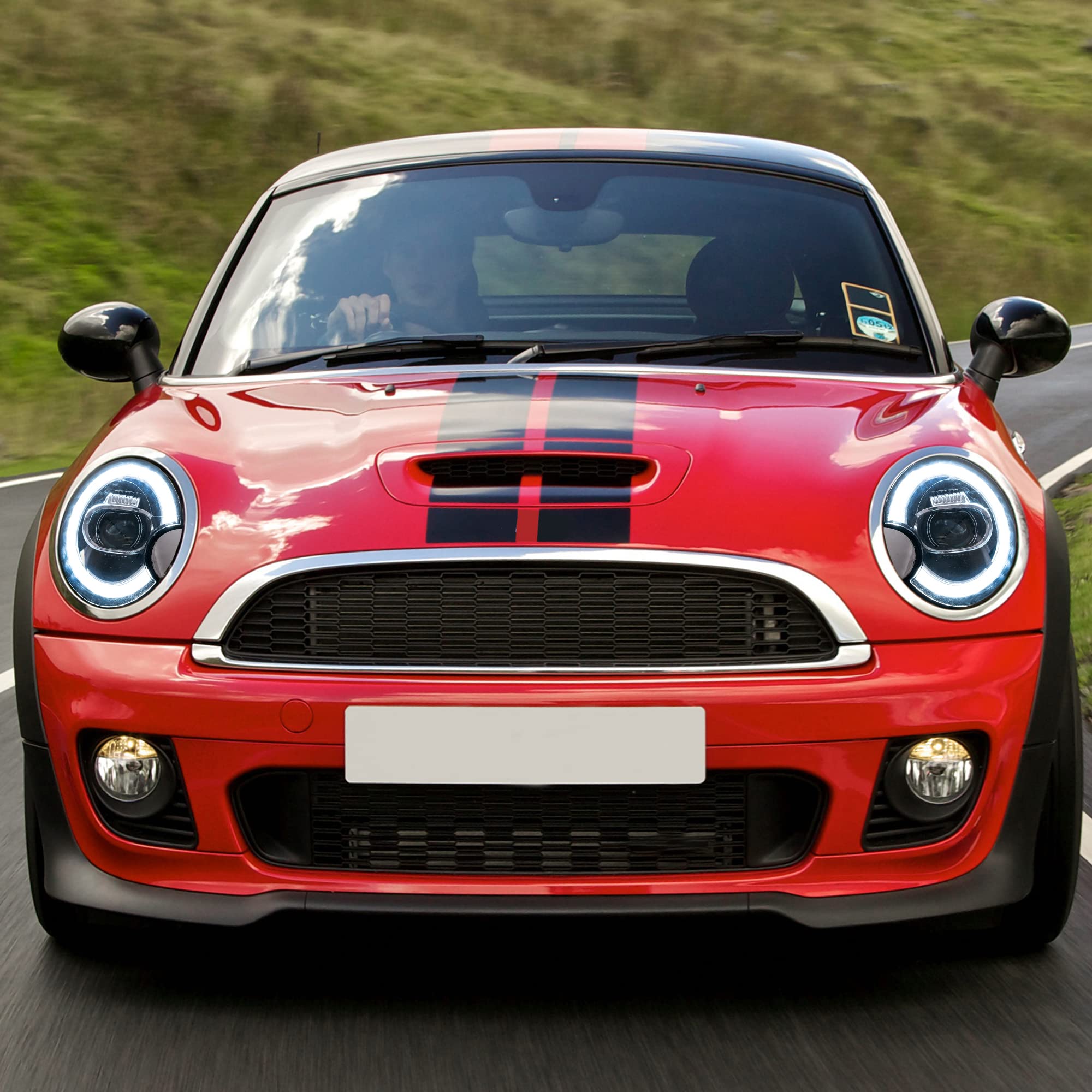 VLAND Scheinwerfer Kompatibel für Mini Cooper R55 R56 R57 R58 R59 2007-2013, Mit E-Prüfzeichen,1 Satz