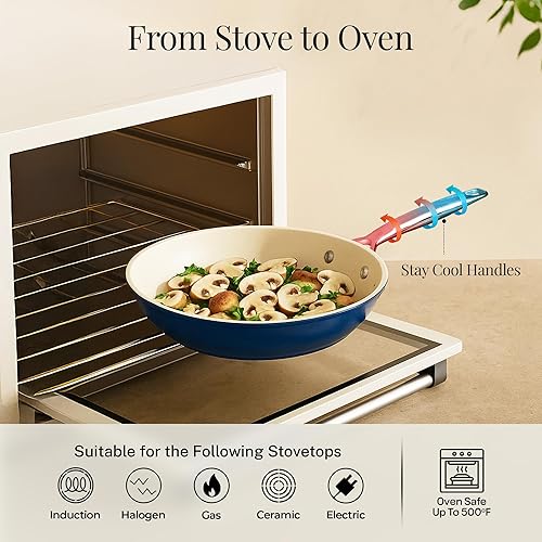 Miniatura 10 de GOTHAM STEEL PRO - Juego de utensilios de cocina de cerámica antiadherentes, ollas y sartenes antiadherentes para cocina, utensilios de cocina