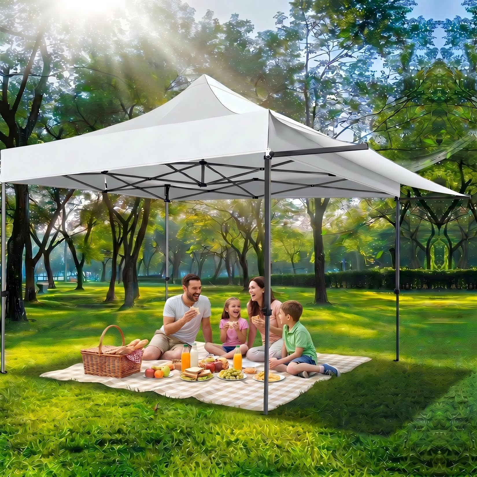 COBIZI Pavillon 3x3 Wasserdicht Stabil Winterfest mit Markisen,Weiss