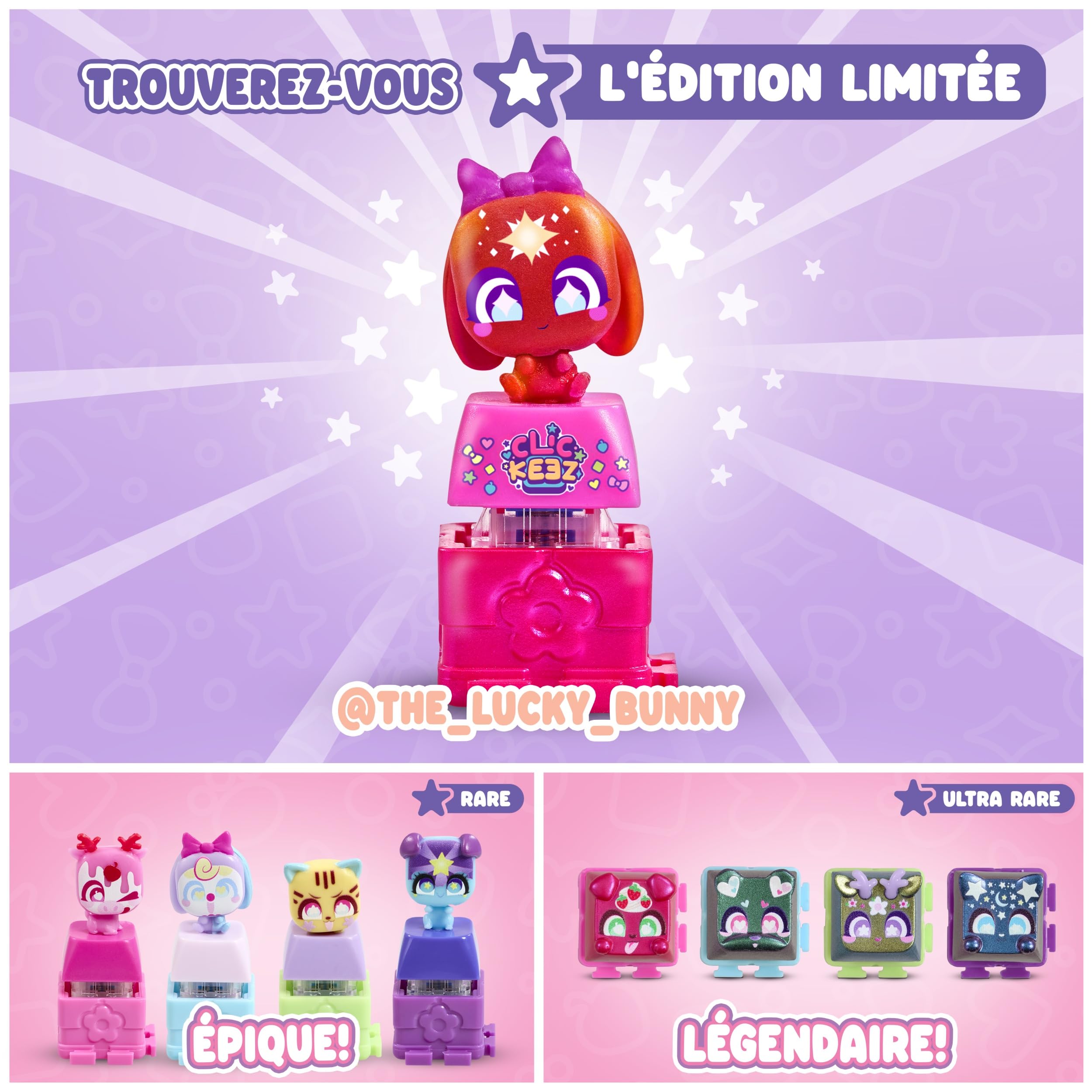 Goliath - CLICKEEZ Keyboard MegaPack - 1 Clavier + 15 Touches Keycaps Cliquables Kawaii + 1 Porte Clés - Keycaps à Clipser - 70 Personnages à Collectionner - Jouet Fidget ASMR - Idée Cadeau dès 6 Ans