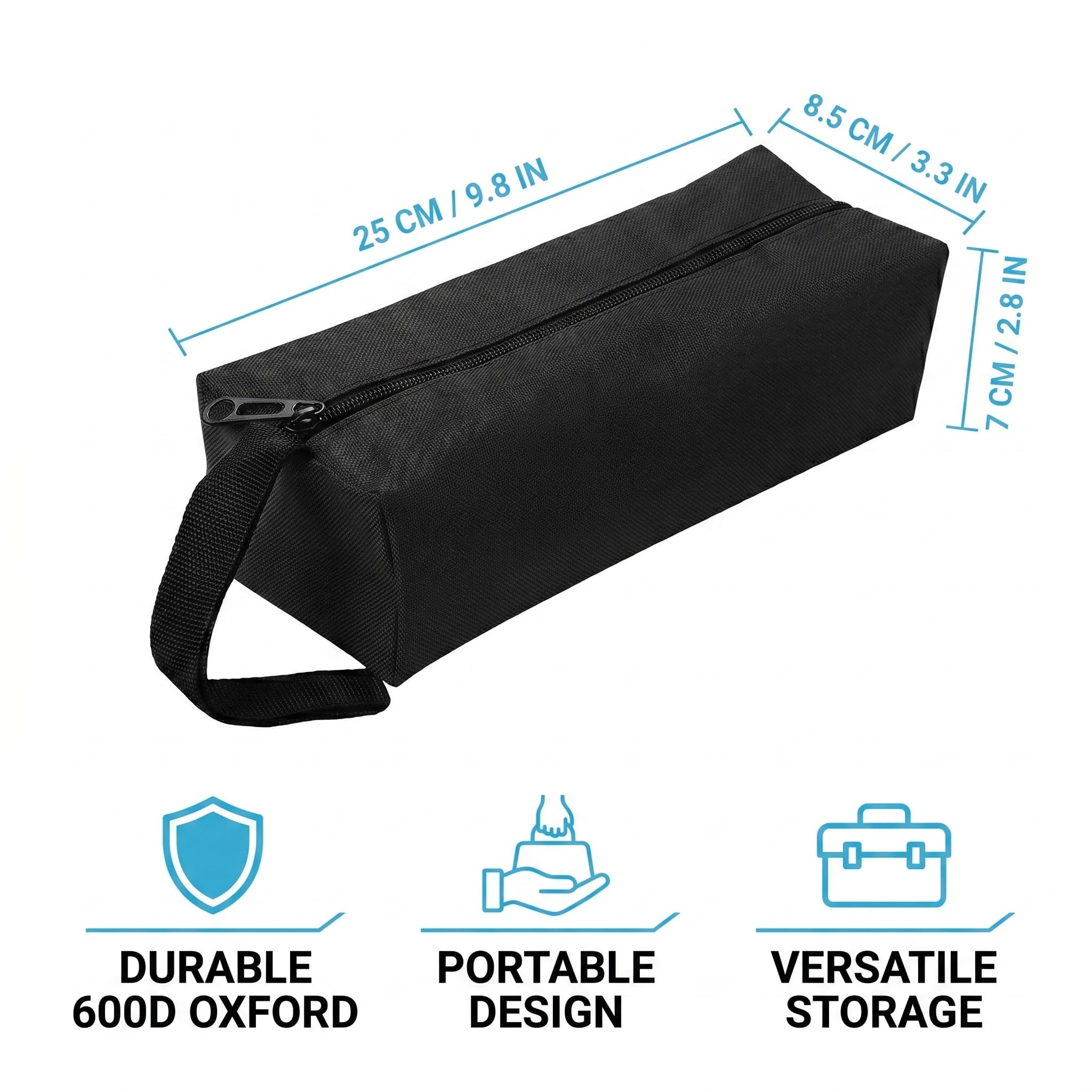 Borsa portautensili, 2 PEZZI, Organizzatore, borsa porta attrezzi, cassetta attrezzi, per Giardinaggio, Lavoro Esterno e Riporre Oggetti d'Arte, Perfetto per i tuoi attrezzi, Nero